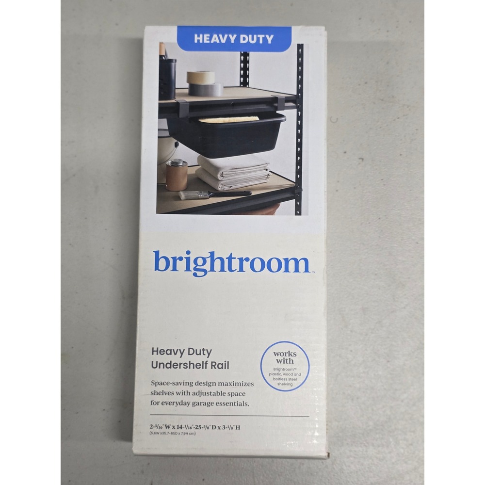 Brightroom Heavy Duty Undershelf Rail Adjustable Garage Storage Black 002047938